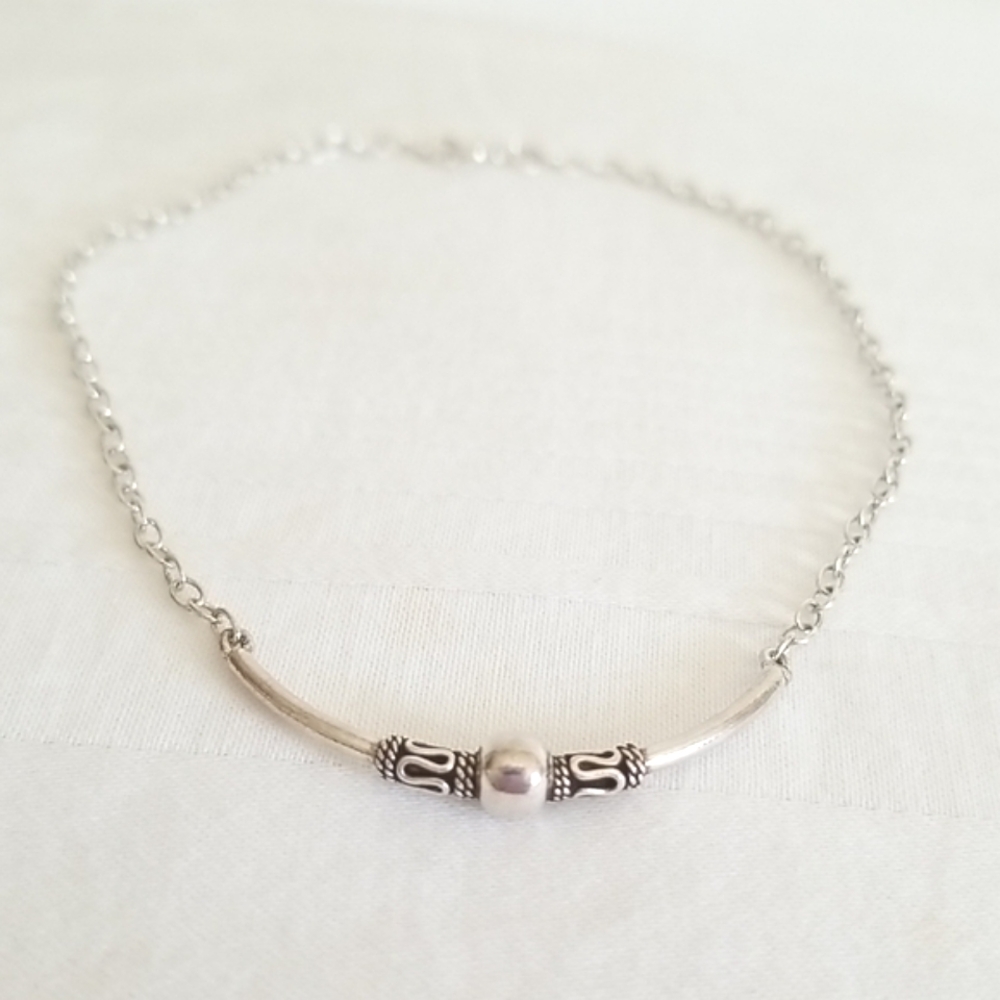 Vintage Bali Bar Sterling Silver Bracelet